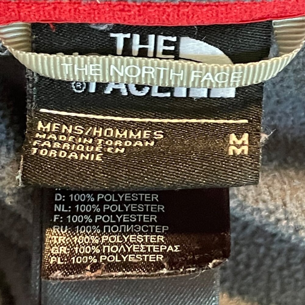 The North Face Mens Fleece Pullover M Gray With Red Accents - Picture 6 of 9